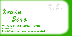 kevin siro business card